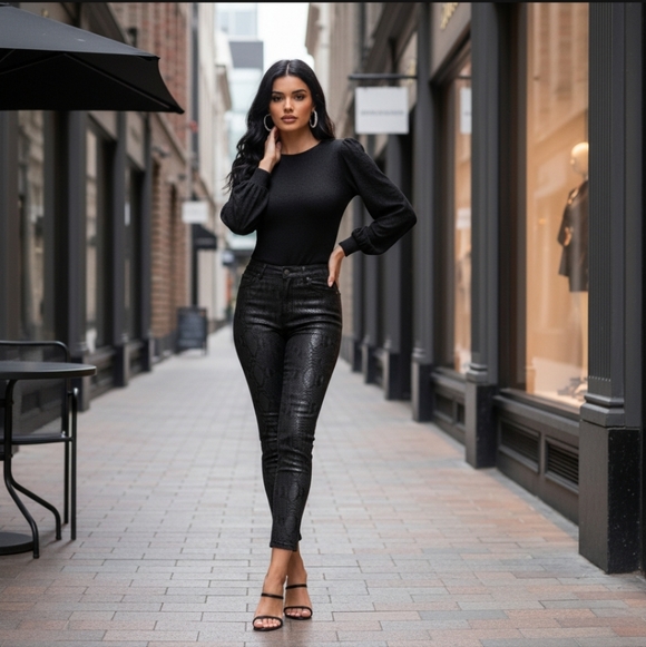 Joe's Jeans Black Snakeskin Print Size 27 NWT - Picture 13 of 13